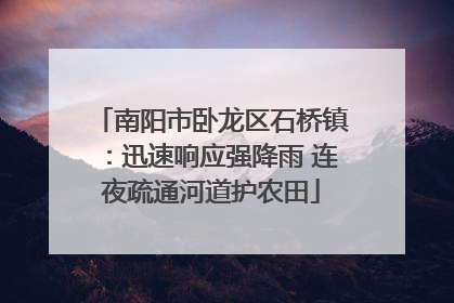 南阳市卧龙区石桥镇：迅速响应强降雨 连夜疏通河道护农田