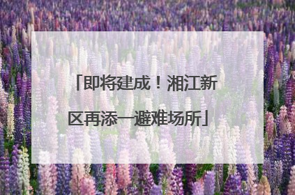 即将建成！湘江新区再添一避难场所