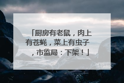 厨房有老鼠，肉上有苍蝇，菜上有虫子，市监局：下架！