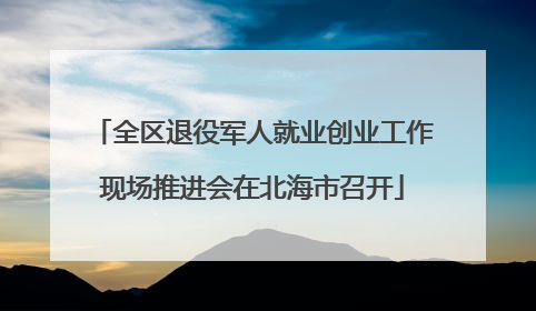 全区退役军人就业创业工作现场推进会在北海市召开