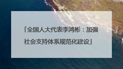 全国人大代表李鸿彬：加强社会支持体系规范化建设