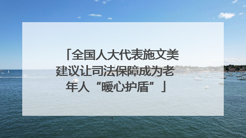全国人大代表施文美建议让司法保障成为老年人“暖心护盾”