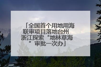 全国首个用地用海联审项目落地台州 浙江探索“地林草海”审批一次办