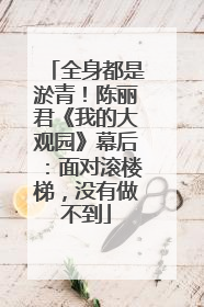 全身都是淤青！陈丽君《我的大观园》幕后：面对滚楼梯，没有做不到