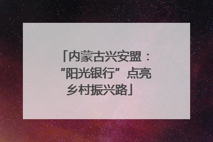 内蒙古兴安盟：“阳光银行”点亮乡村振兴路