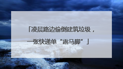 凌晨路边偷倒建筑垃圾，一张快递单“露马脚”