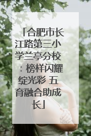 合肥市长江路第三小学兰亭分校：榜样闪耀绽光彩 五育融合助成长