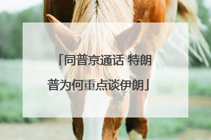 同普京通话 特朗普为何重点谈伊朗