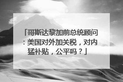 哥斯达黎加前总统顾问：美国对外加关税，对内猛补贴，公平吗？