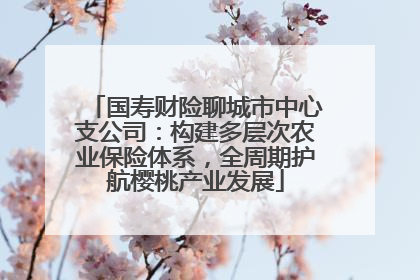 国寿财险聊城市中心支公司：构建多层次农业保险体系，全周期护航樱桃产业发展