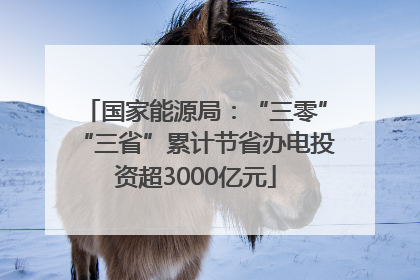 国家能源局：“三零”“三省”累计节省办电投资超3000亿元