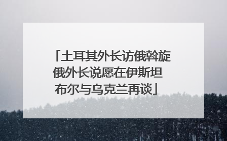 土耳其外长访俄斡旋 俄外长说愿在伊斯坦布尔与乌克兰再谈
