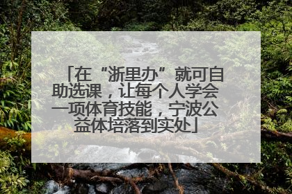 在“浙里办”就可自助选课，让每个人学会一项体育技能，宁波公益体培落到实处