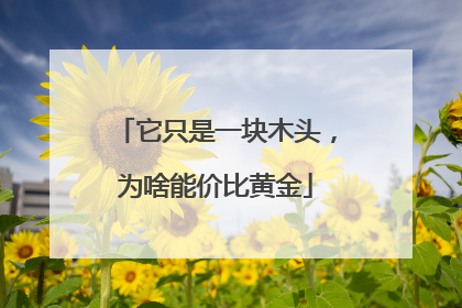 它只是一块木头，为啥能价比黄金