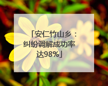安仁竹山乡：纠纷调解成功率达98%
