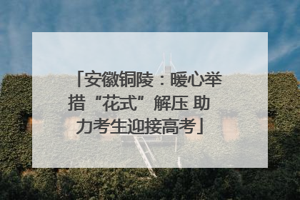 安徽铜陵：暖心举措“花式”解压 助力考生迎接高考