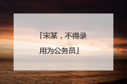 宋某，不得录用为公务员