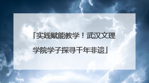 实践赋能教学！武汉文理学院学子探寻千年非遗