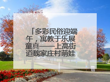多彩民俗迎端午，寓教于乐展童真——上高街道魏家庄村萌娃传统文化盛宴