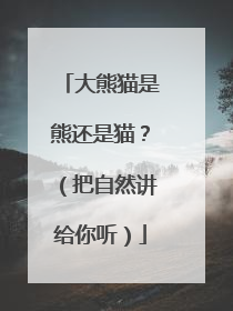 大熊猫是熊还是猫？（把自然讲给你听）