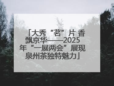 大秀“茗”片 香飘京华——2025年“一展两会”展现泉州茶独特魅力