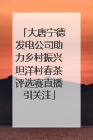 大唐宁德发电公司助力乡村振兴坦洋村春茶评选赛直播引关注