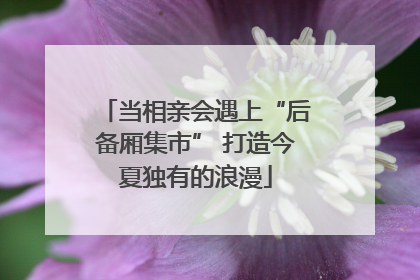 当相亲会遇上“后备厢集市” 打造今夏独有的浪漫