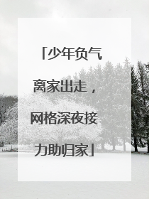 少年负气离家出走，网格深夜接力助归家