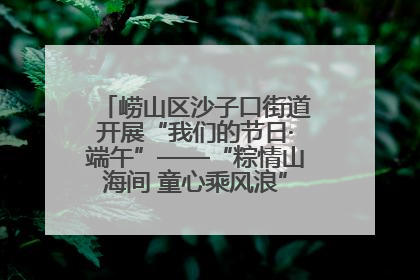 崂山区沙子口街道开展“我们的节日·端午”——“粽情山海间 童心乘风浪”文明实践活动