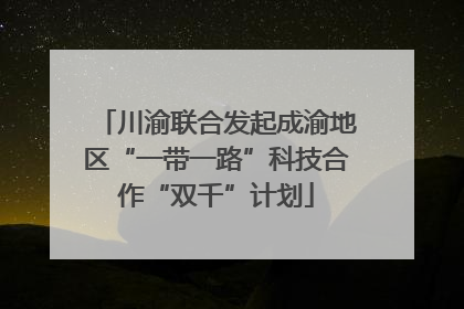 川渝联合发起成渝地区“一带一路”科技合作“双千”计划