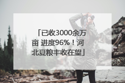 已收3000余万亩 进度96%！河北夏粮丰收在望