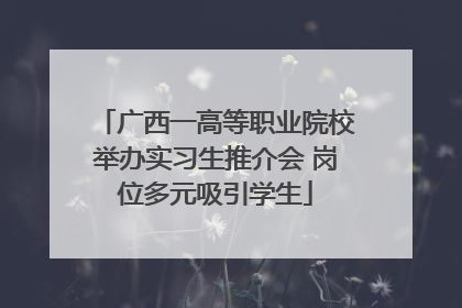 广西一高等职业院校举办实习生推介会 岗位多元吸引学生