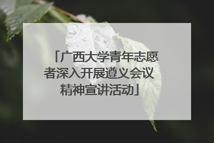 广西大学青年志愿者深入开展遵义会议精神宣讲活动