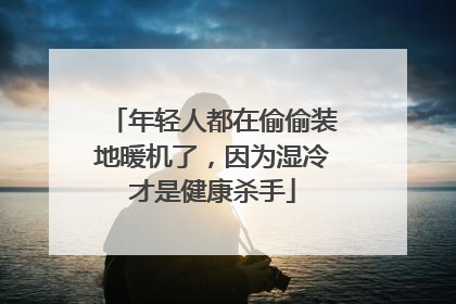 年轻人都在偷偷装地暖机了，因为湿冷才是健康杀手