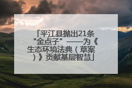 平江县抛出21条“金点子”——为《生态环境法典（草案）》贡献基层智慧