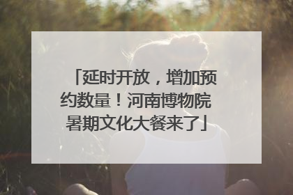 延时开放，增加预约数量！河南博物院暑期文化大餐来了