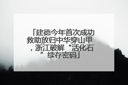 建德今年首次成功救助放归中华穿山甲，浙江破解“活化石”续存密码