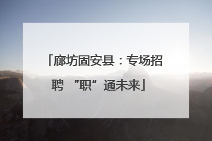 廊坊固安县：专场招聘 “职”通未来