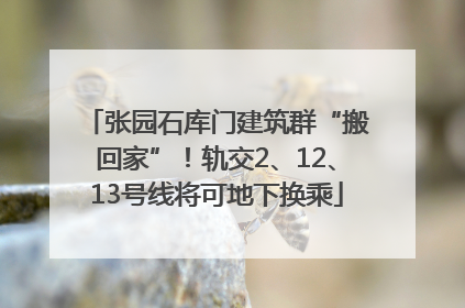 张园石库门建筑群“搬回家”！轨交2、12、13号线将可地下换乘