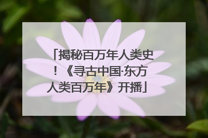 揭秘百万年人类史！《寻古中国·东方人类百万年》开播