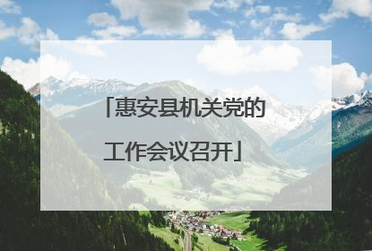 惠安县机关党的工作会议召开