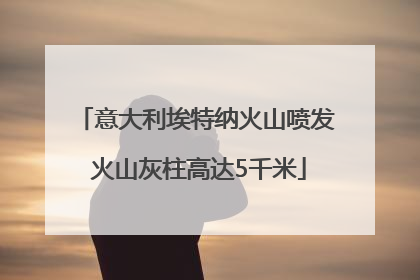 意大利埃特纳火山喷发 火山灰柱高达5千米
