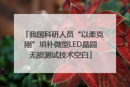 我国科研人员“以柔克刚”填补微型LED晶圆无损测试技术空白