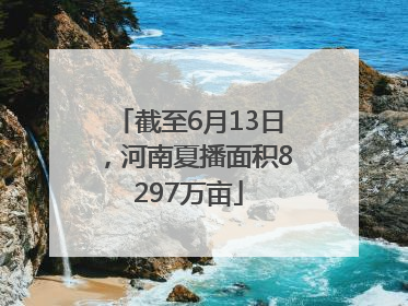 截至6月13日，河南夏播面积8297万亩