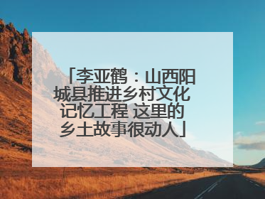 李亚鹤：山西阳城县推进乡村文化记忆工程 这里的乡土故事很动人