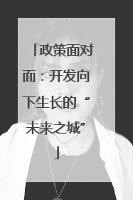 政策面对面：开发向下生长的“未来之城”