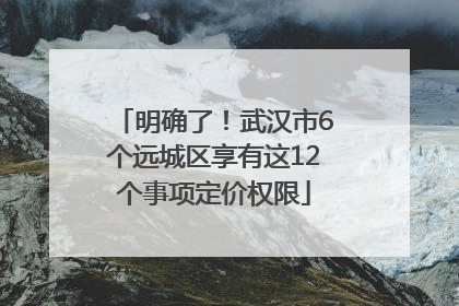 明确了！武汉市6个远城区享有这12个事项定价权限