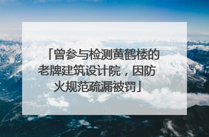 曾参与检测黄鹤楼的老牌建筑设计院，因防火规范疏漏被罚
