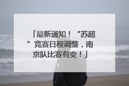 最新通知！“苏超”竞赛日程调整，南京队比赛有变！