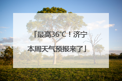 最高36℃！济宁本周天气预报来了